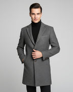 Men's Modern Tailored Wool Blend Overcoat - Sleek Business Jacket-Mens Jacket-Verito Boutique-Gray-S-Verito Boutique