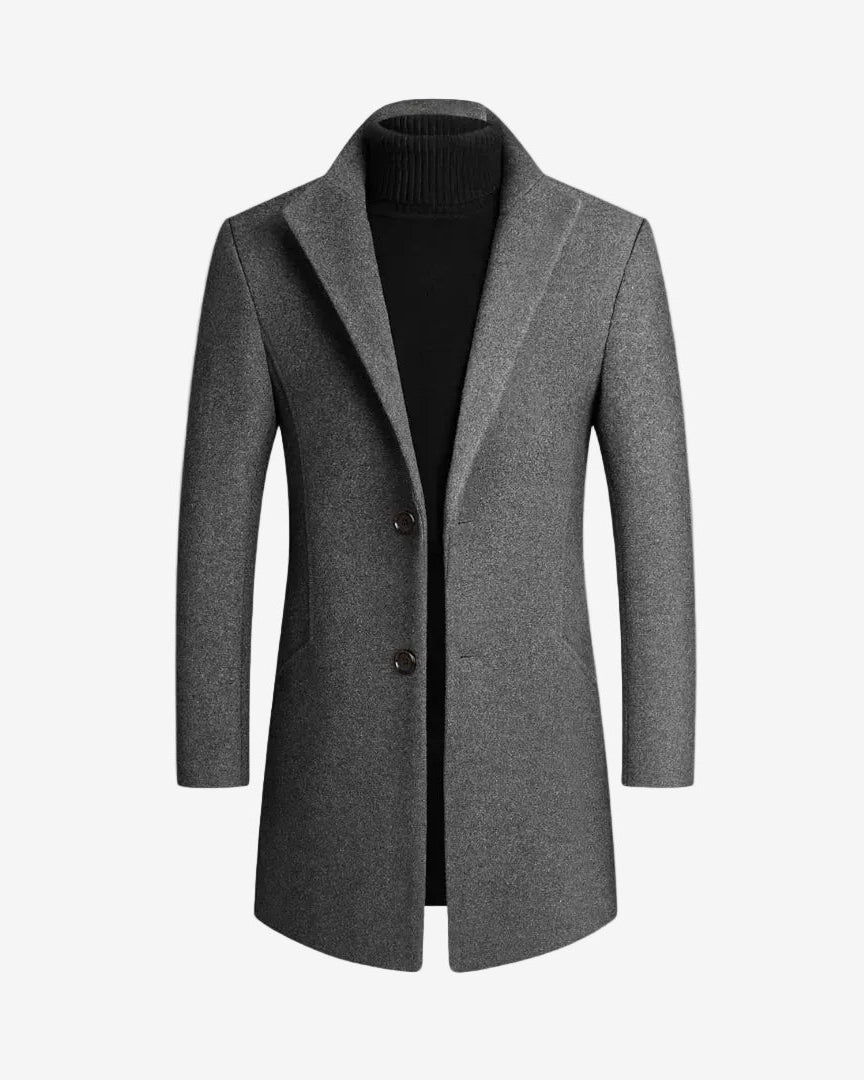 Men's Modern Tailored Wool Blend Overcoat - Sleek Business Jacket-Mens Jacket-Verito Boutique-Gray-S-Verito Boutique