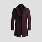 Men's Modern Tailored Wool Blend Overcoat - Sleek Business Jacket-Mens Jacket-Verito Boutique-Burgundy-S-Verito Boutique