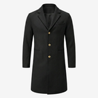 Men's Beige Wool Blend Overcoat - 3-Button Smart Casual Jacket-Mens Jacket-Verito Boutique-Black-S-Verito Boutique