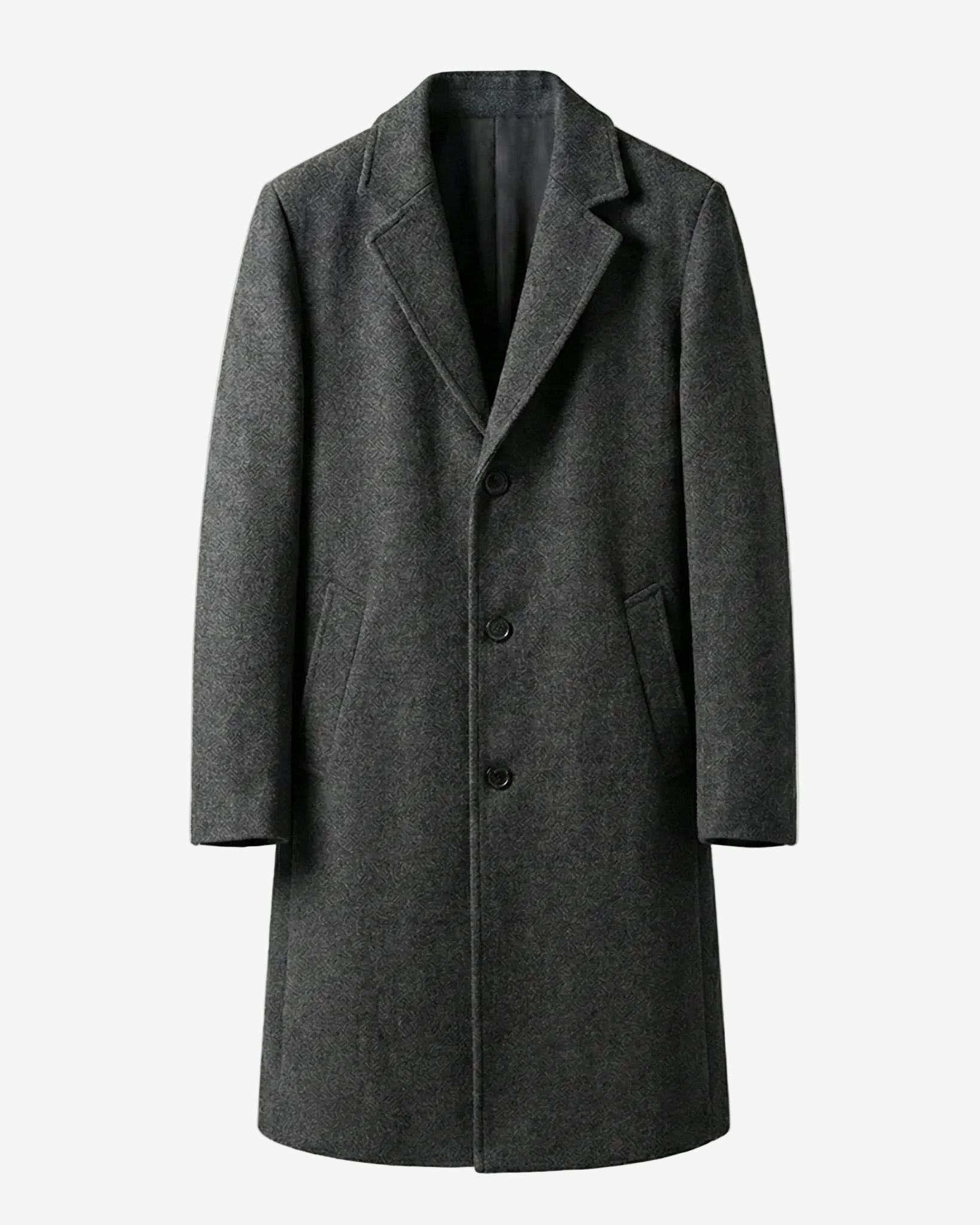 Men's Tailored Wool Blend Overcoat - Classic 3-Button Winter Jacket-Mens Jacket-Verito Boutique-Gray-S-Verito Boutique