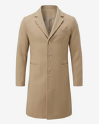 Men's Beige Wool Blend Overcoat - 3-Button Smart Casual Jacket-Mens Jacket-Verito Boutique-Beige-S-Verito Boutique