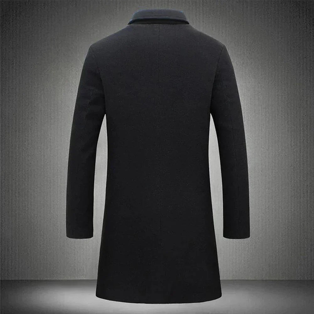 Men's Tailored Wool Blend Overcoat - Classic 3-Button Winter Jacket-Mens Jacket-Verito Boutique-Gray-S-Verito Boutique