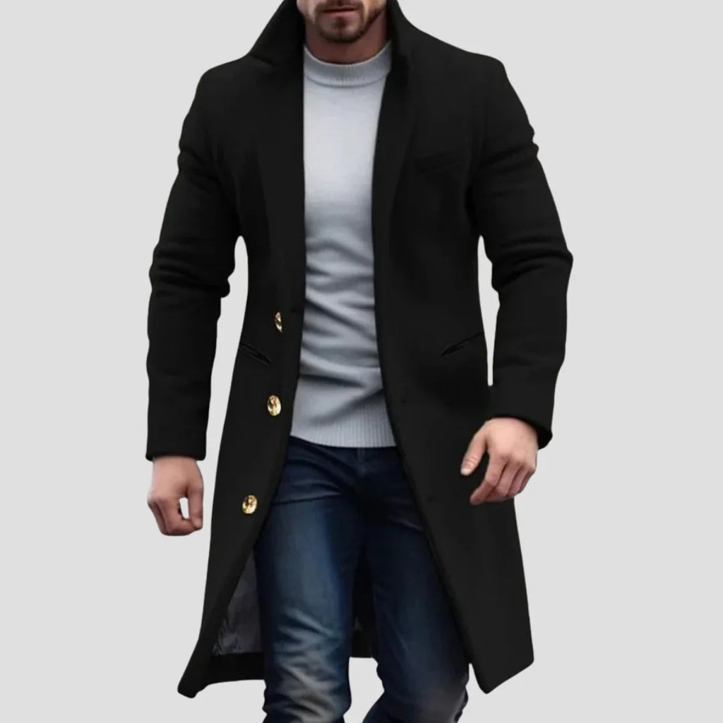 Men's Beige Wool Blend Overcoat - 3-Button Smart Casual Jacket-Mens Jacket-Verito Boutique-Beige-S-Verito Boutique